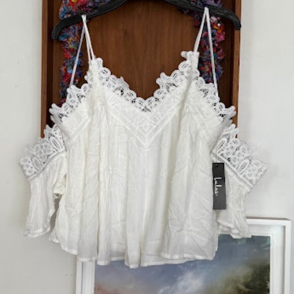 Daily Devotion White Lace Off-the-Shoulder Top - Picture 2 of 9